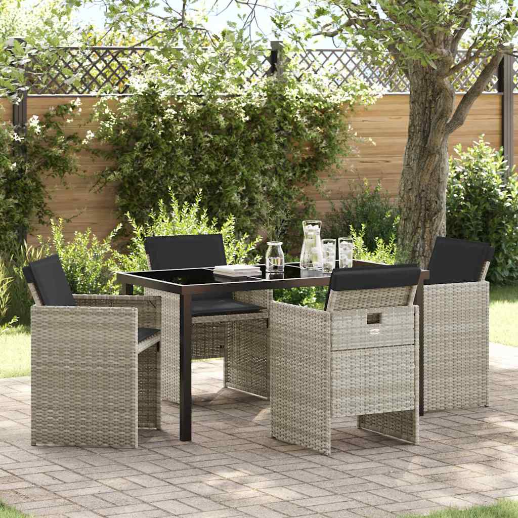 Conjunto de Comedor de Jardín 5 pcs Gris