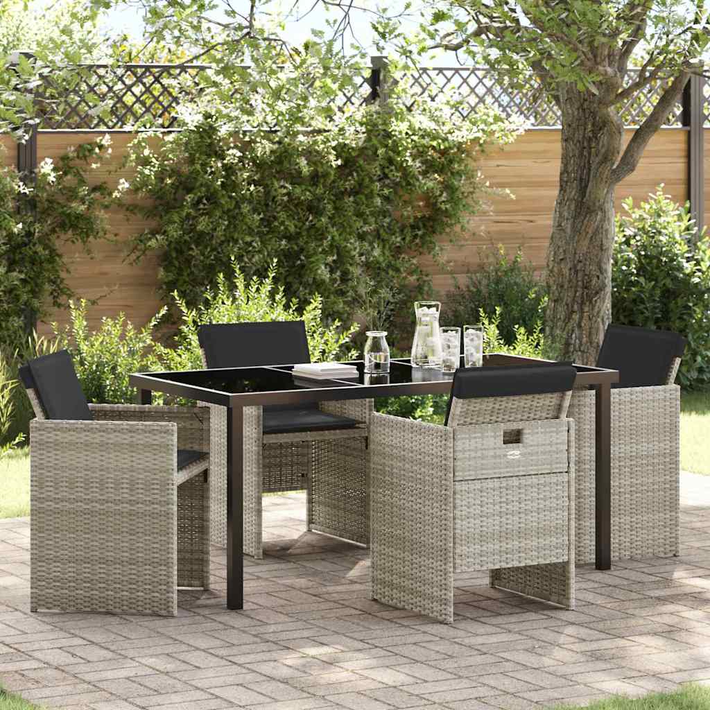 Conjunto de Comedor de Jardín 5 pcs Gris