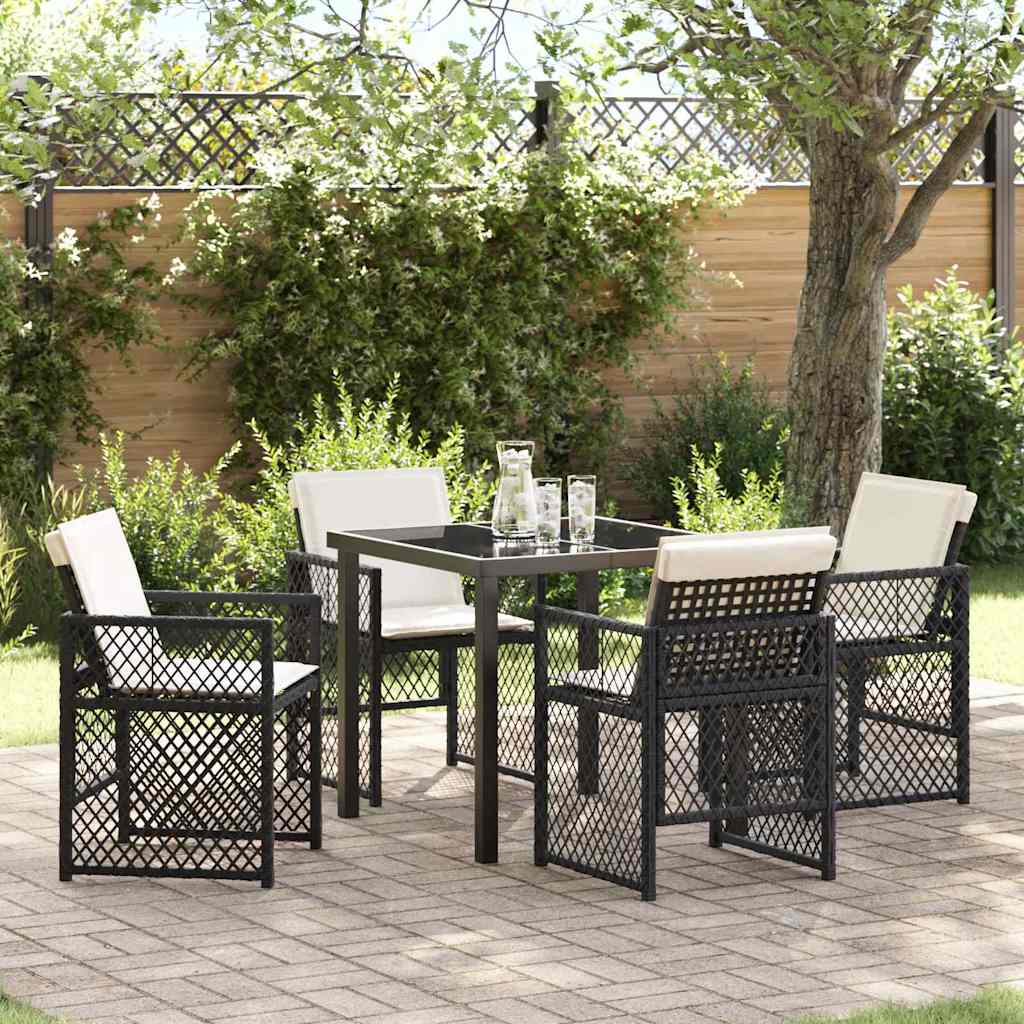 Conjunto de Comedor de Jardín 5 pcs Beige ratán sintético