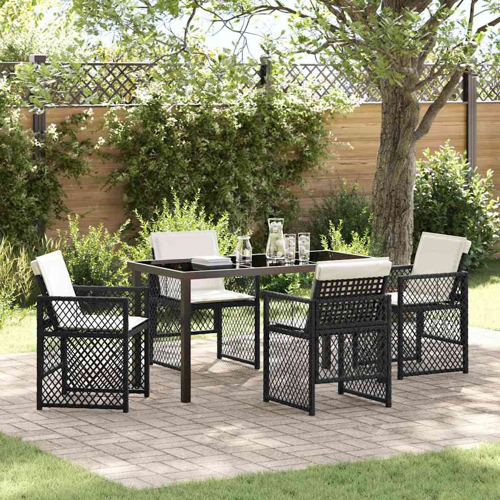 Conjunto de Comedor de Jardín 5 pcs Beige ratán sintético