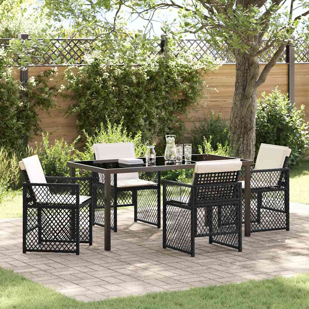 Conjunto de Comedor de Jardín 5 pcs Beige ratán sintético