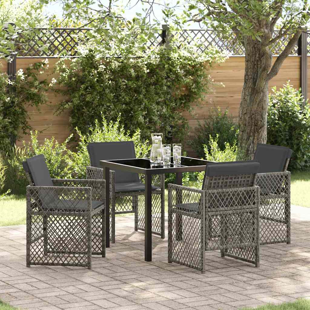 Conjunto de Comedor de Jardín 5 pcs Beige ratán sintético