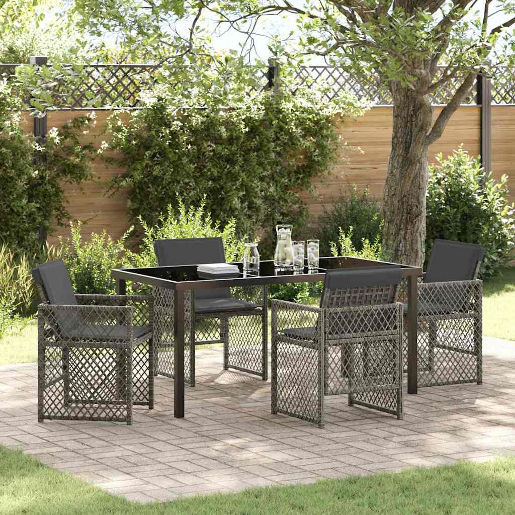 Conjunto de Comedor de Jardín 5 pcs Beige ratán sintético