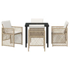 Conjunto de Comedor de Jardín 5 pcs Beige ratán sintético
