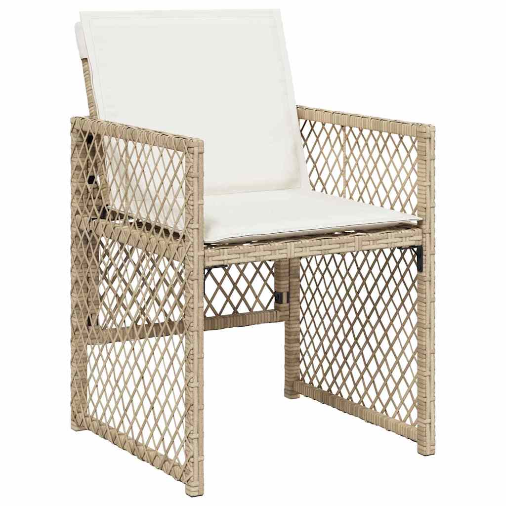 Conjunto de Comedor de Jardín 9 pcs Beige ratán sintético