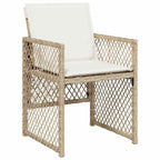 Conjunto de Comedor de Jardín 9 pcs Beige ratán sintético
