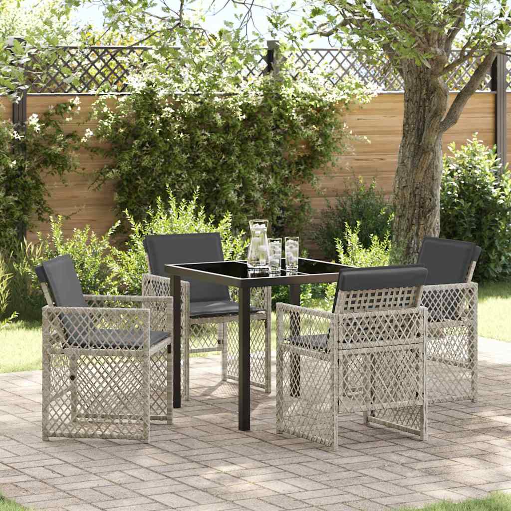 Conjunto de Comedor de Jardín 5 pcs Beige ratán sintético