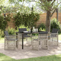 Conjunto de Comedor de Jardín 5 pcs Beige ratán sintético