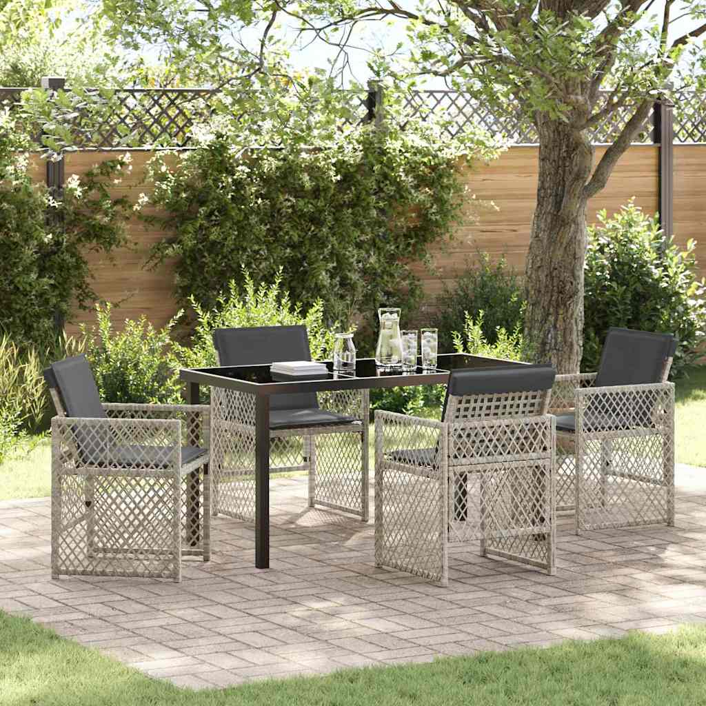 Conjunto de Comedor de Jardín 5 pcs Beige ratán sintético