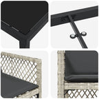 Conjunto de Comedor de Jardín 9 pcs Gris Claro ratán sintético