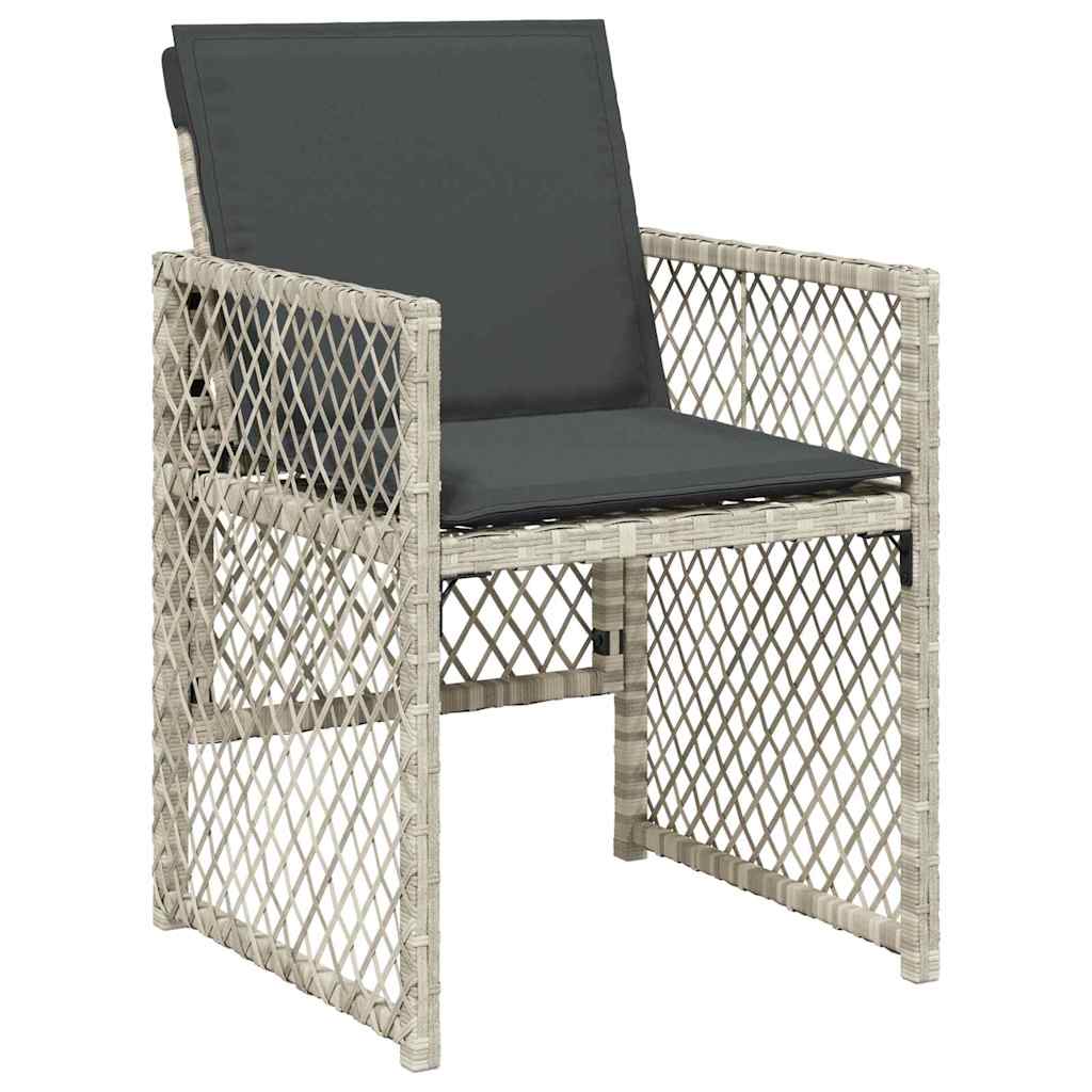 Conjunto de Comedor de Jardín 9 pcs Gris Claro ratán sintético