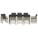 Conjunto de Comedor de Jardín 9 pcs Gris Claro ratán sintético