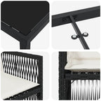 Conjunto de Comedor de Jardín 5 pcs Negro