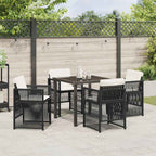 Conjunto de Comedor de Jardín 5 pcs Negro