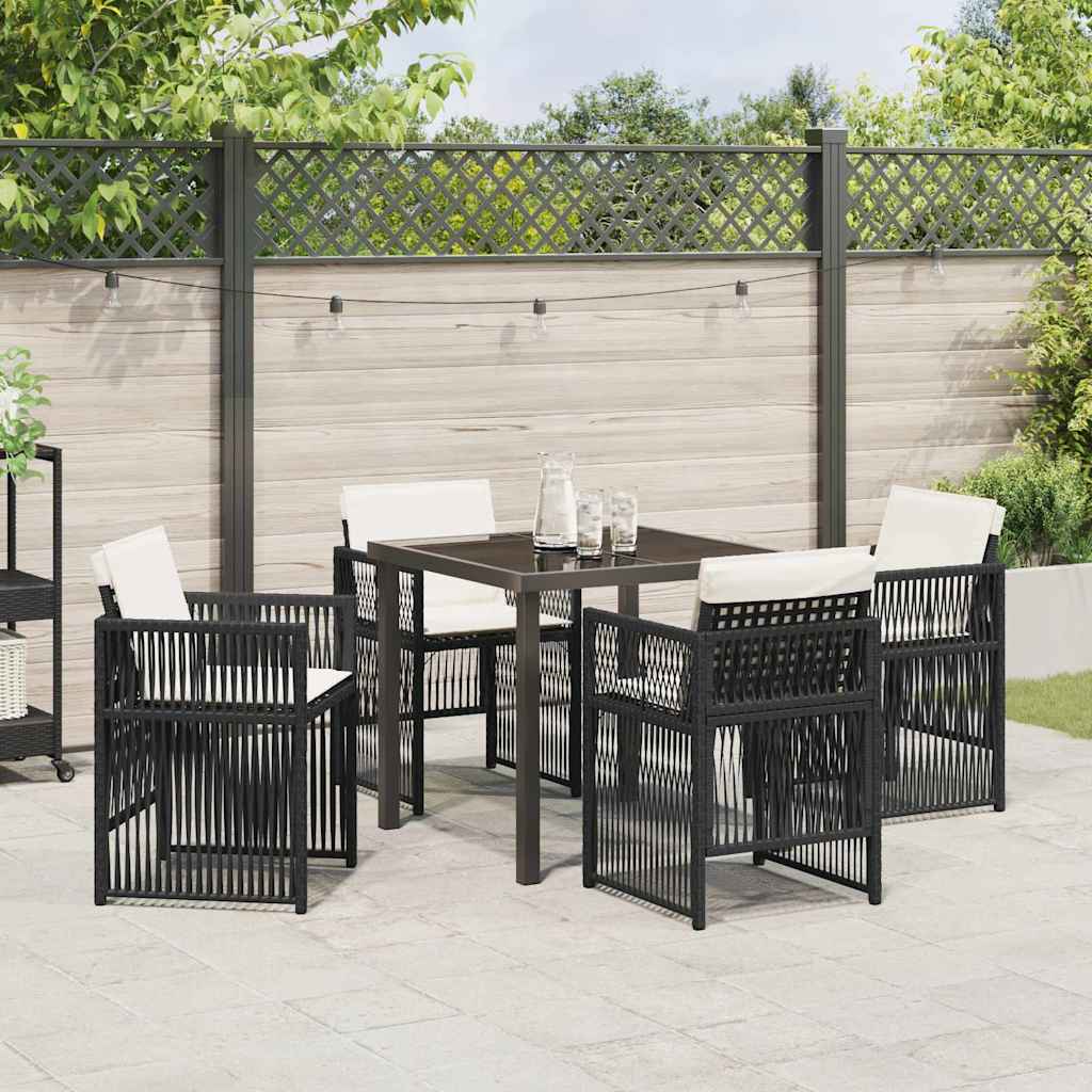Conjunto de Comedor de Jardín 5 pcs Negro