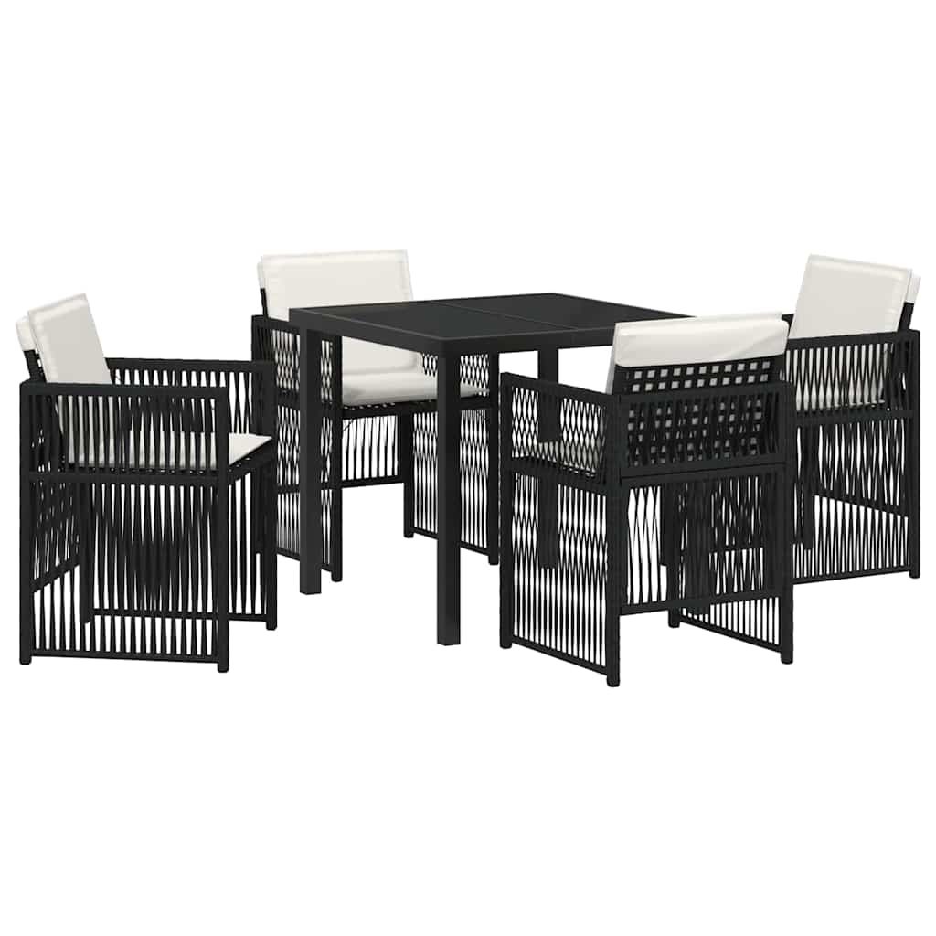 Conjunto de Comedor de Jardín 5 pcs Negro