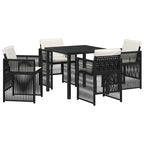 Conjunto de Comedor de Jardín 5 pcs Negro