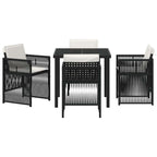 Conjunto de Comedor de Jardín 5 pcs Negro