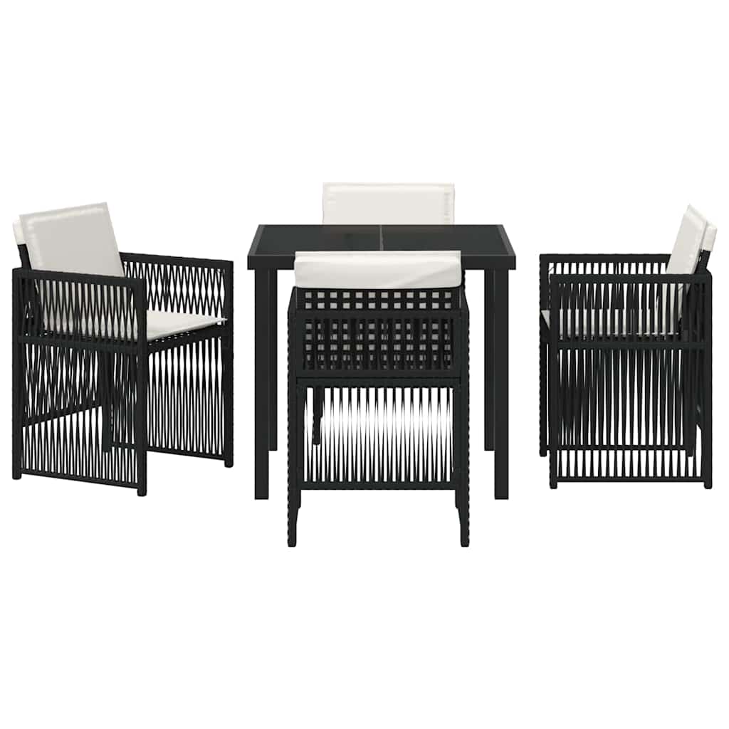 Conjunto de Comedor de Jardín 5 pcs Negro