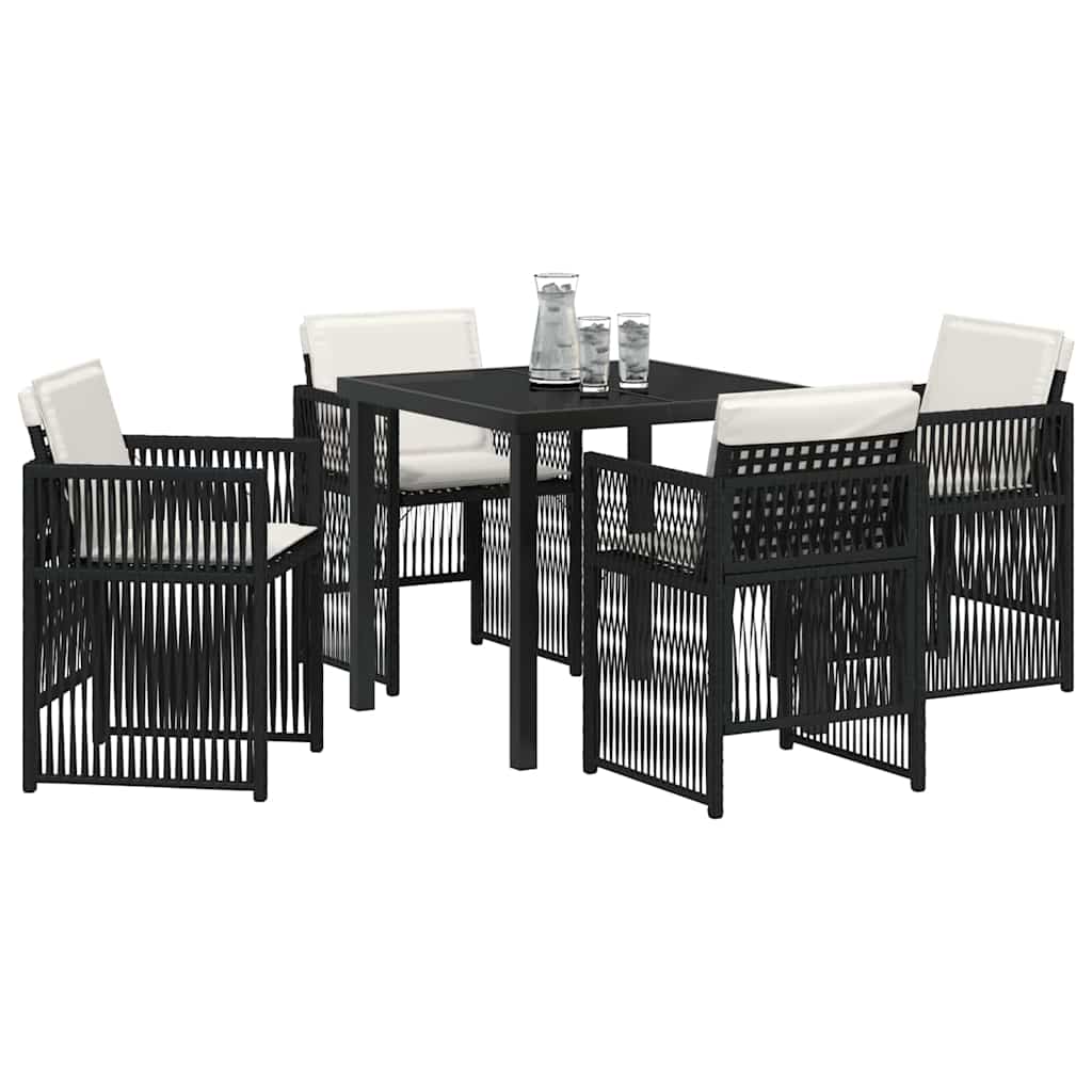 Conjunto de Comedor de Jardín 5 pcs Negro