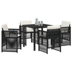 Conjunto de Comedor de Jardín 5 pcs Negro