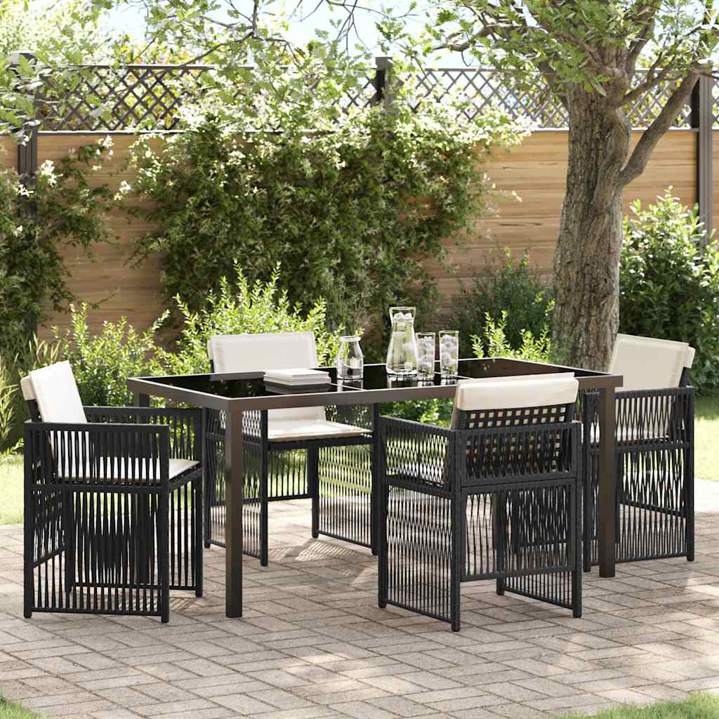 Conjunto de Comedor de Jardín 5 pcs Negro