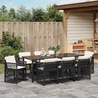 Conjunto de Comedor de Jardín 9 pcs Negro