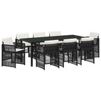 Conjunto de Comedor de Jardín 9 pcs Negro