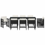 Conjunto de Comedor de Jardín 9 pcs Negro