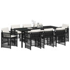 Conjunto de Comedor de Jardín 9 pcs Negro