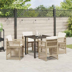 Conjunto de Comedor de Jardín 5 pcs Beige