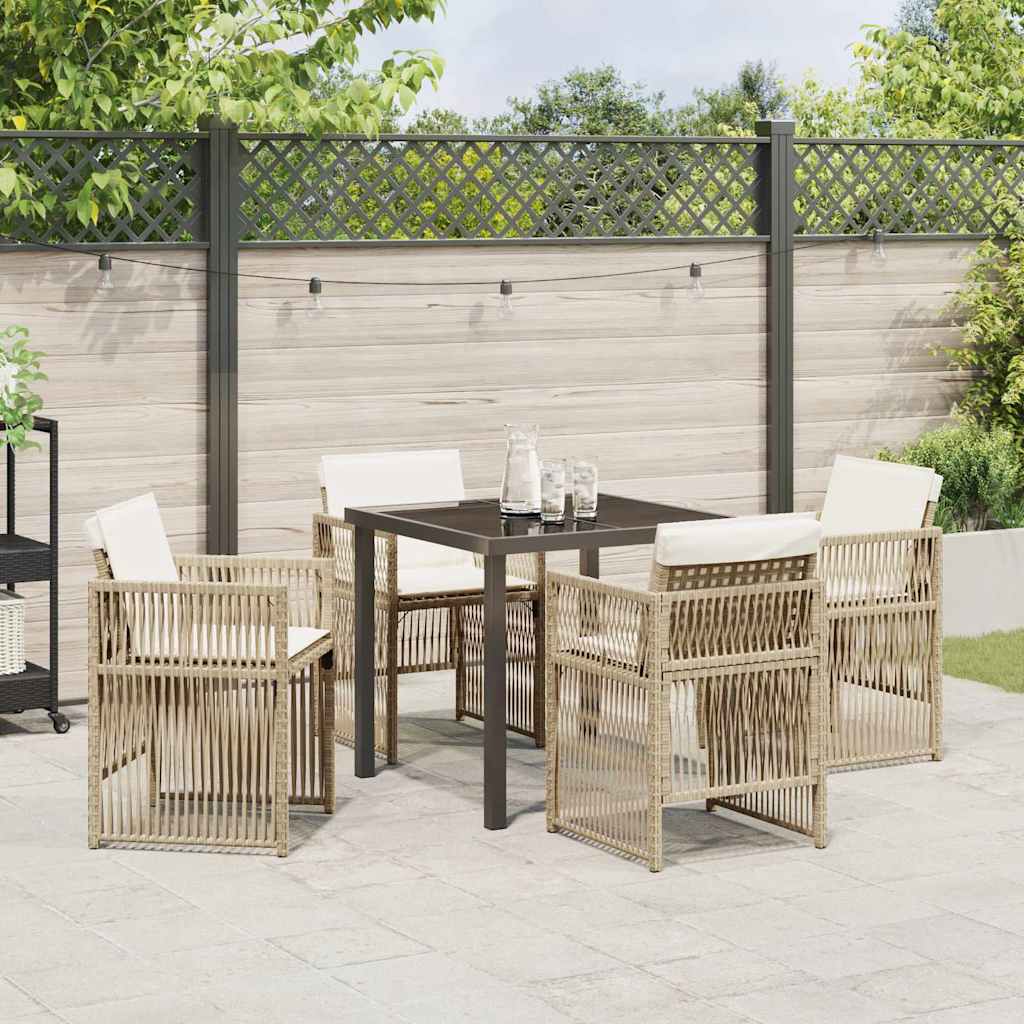 Conjunto de Comedor de Jardín 5 pcs Beige