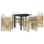 Conjunto de Comedor de Jardín 5 pcs Beige