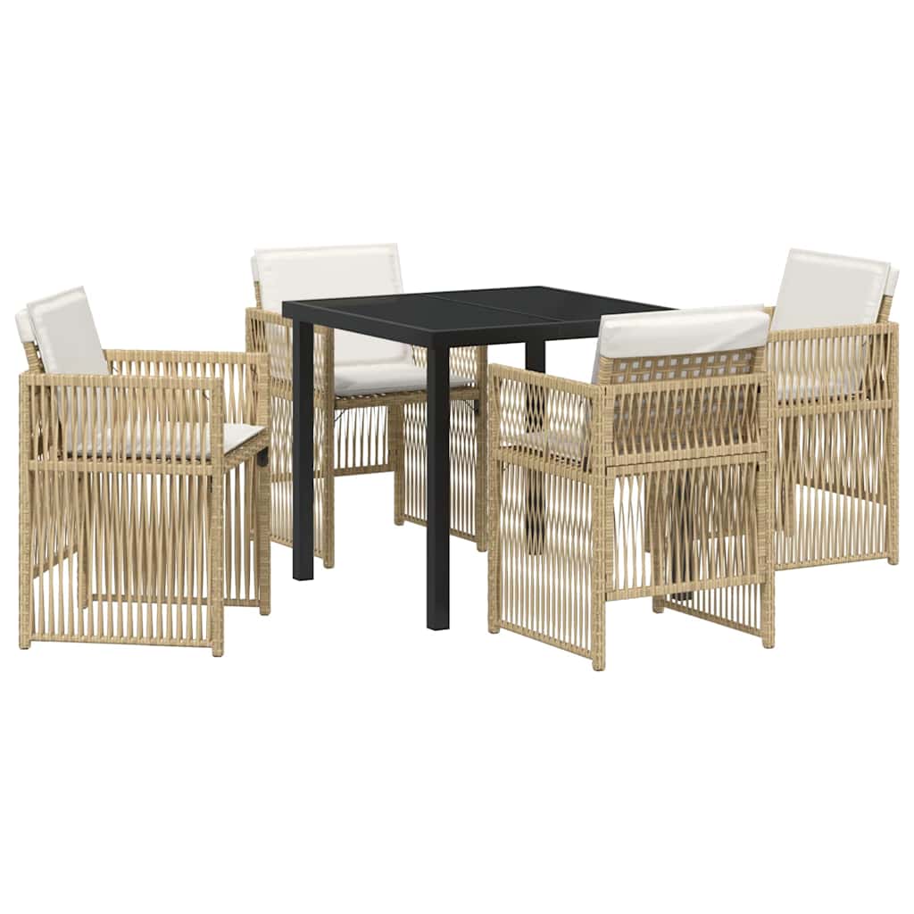 Conjunto de Comedor de Jardín 5 pcs Beige