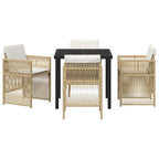 Conjunto de Comedor de Jardín 5 pcs Beige
