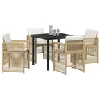 Conjunto de Comedor de Jardín 5 pcs Beige