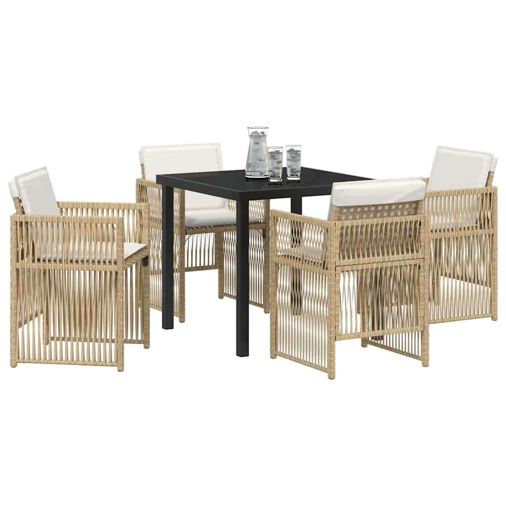 Conjunto de Comedor de Jardín 5 pcs Beige