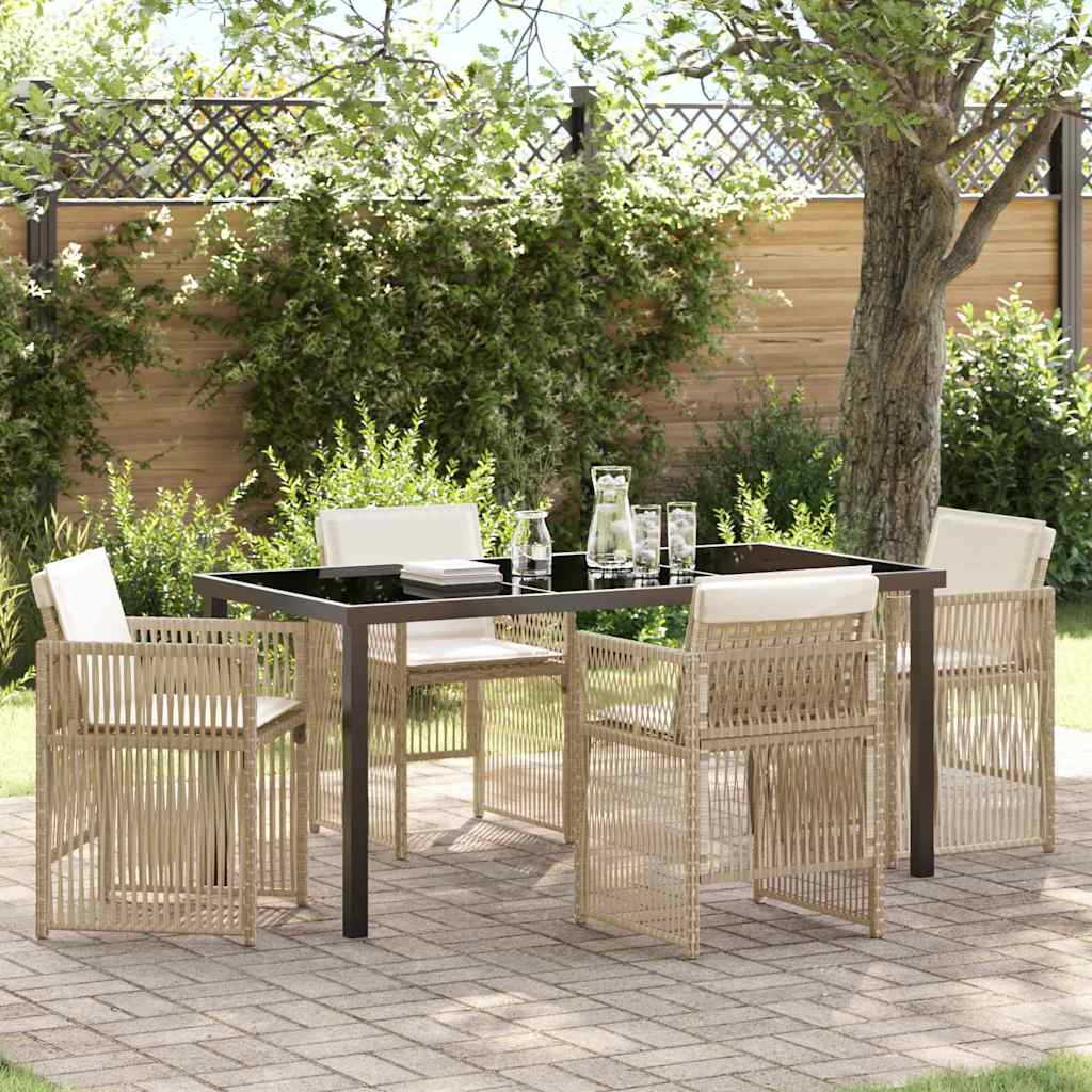 Conjunto de Comedor de Jardín 5 pcs Beige