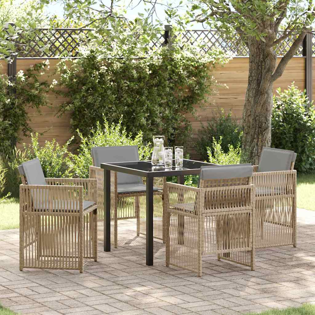 Conjunto de Comedor de Jardín 5 pcs Beige