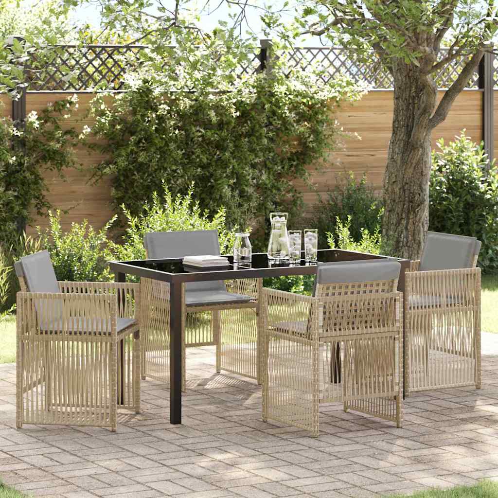 Conjunto de Comedor de Jardín 5 pcs Beige