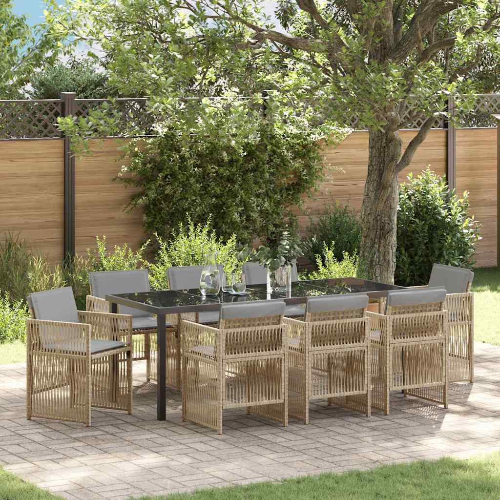 Conjunto de Comedor de Jardín 9 pcs Antracita