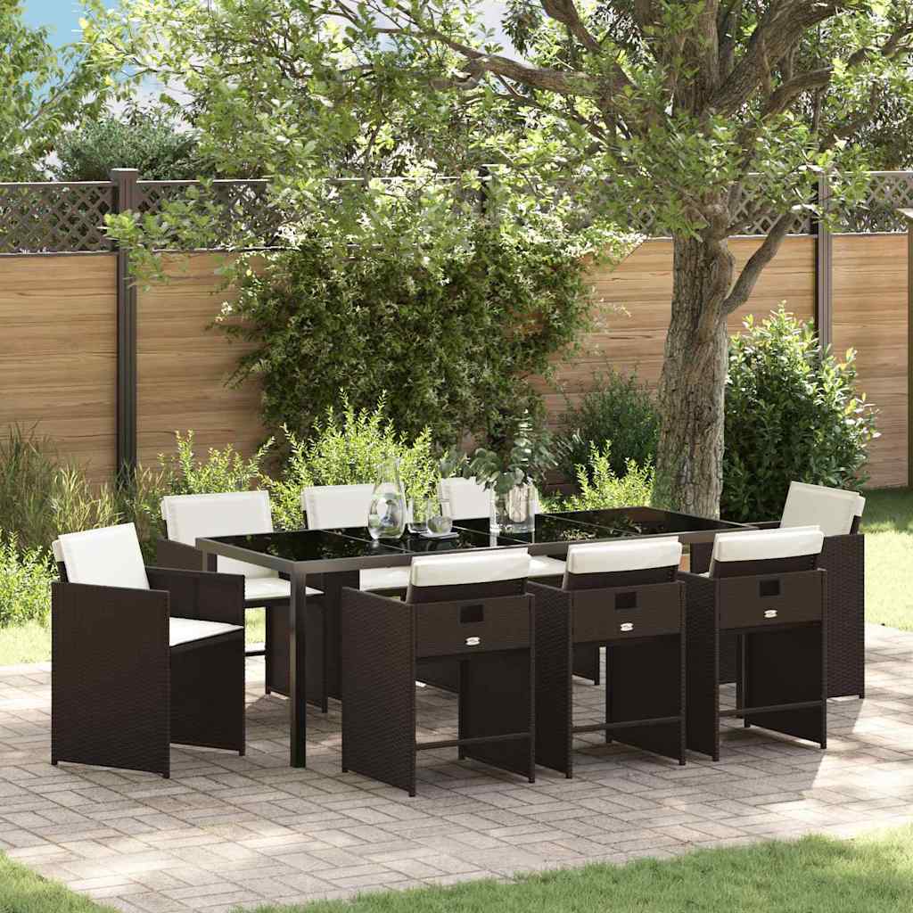 5-Piece Beige Synthetic Rattan Garden Dining Set
