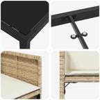 Conjunto de Comedor de Jardín 5 pcs Beige ratán sintético