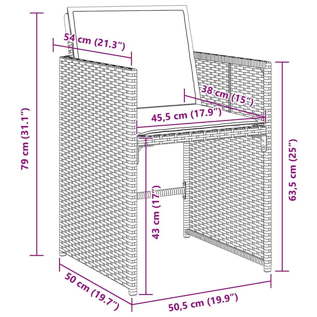 Conjunto de Comedor de Jardín 5 pcs Beige ratán sintético