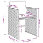 Conjunto de Comedor de Jardín 5 pcs Beige ratán sintético