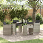 Conjunto de Comedor de Jardín 5 pcs Beige ratán sintético