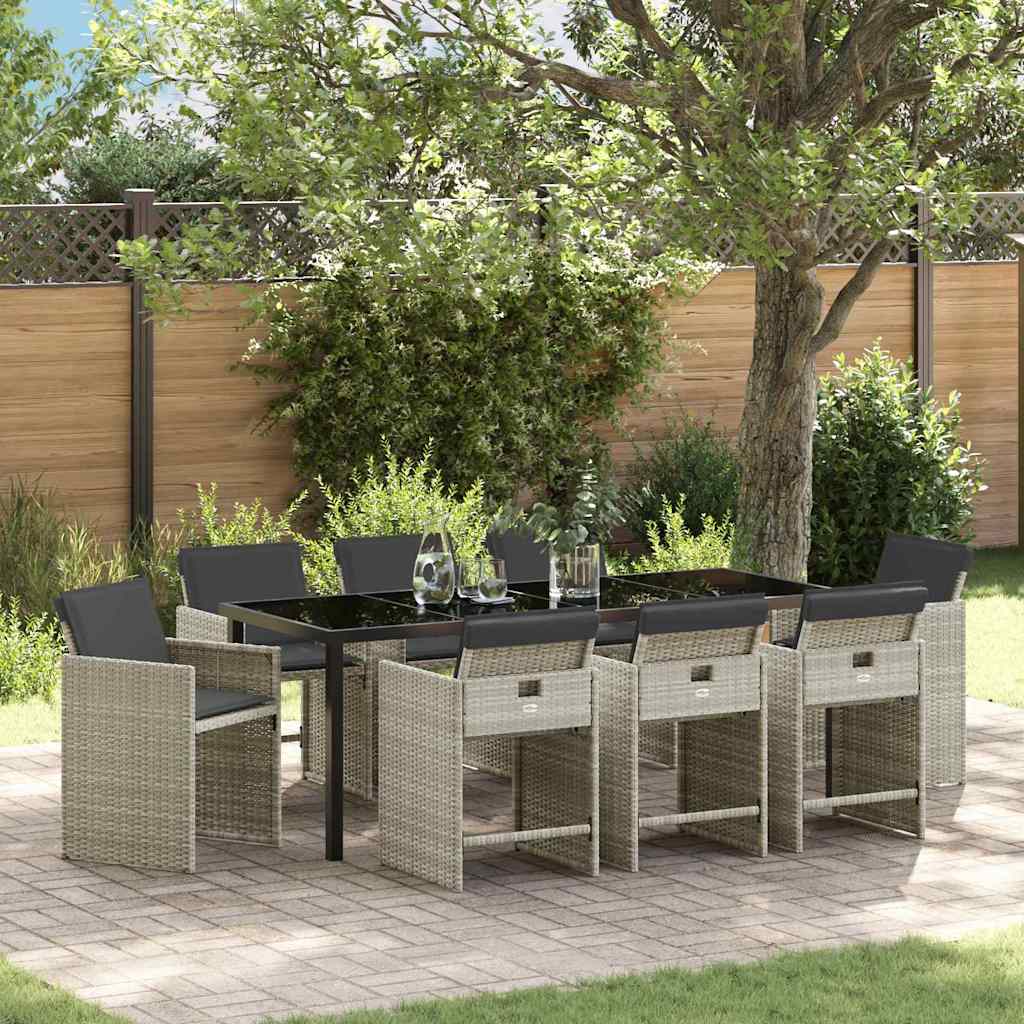5-Piece Beige Synthetic Rattan Garden Dining Set