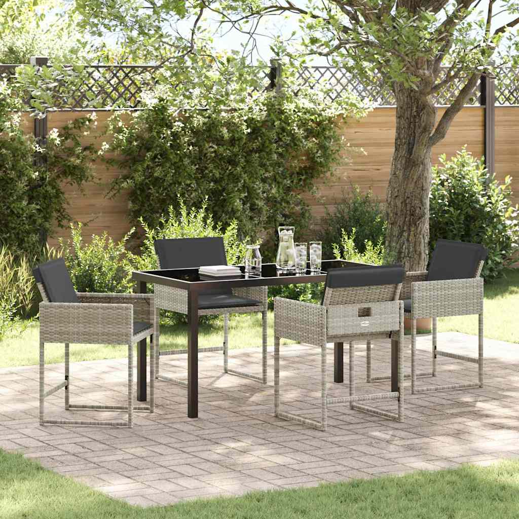 Conjunto de Comedor de Jardín 5 pcs Gris