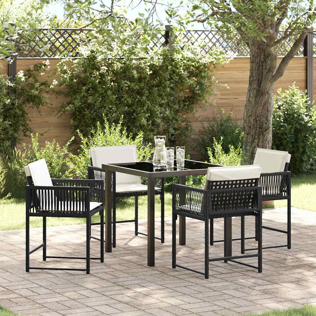 Conjunto de Comedor de Jardín 5 pcs Beige ratán sintético