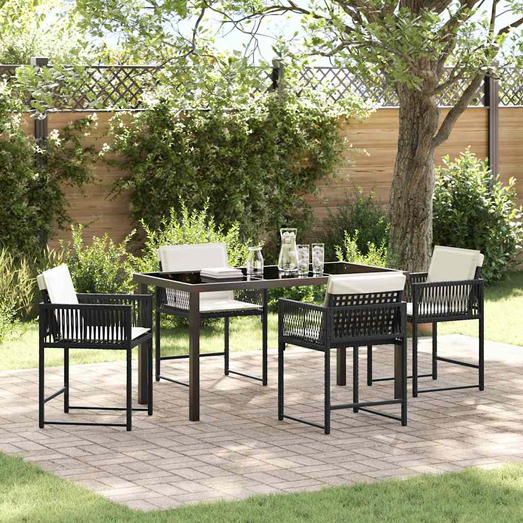 Conjunto de Comedor de Jardín 5 pcs Beige ratán sintético